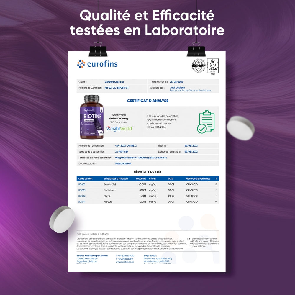 WeightWorld Biotine 12000 mcg 365 comprimés