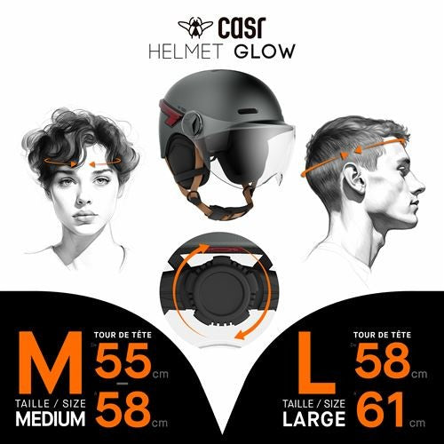 Casque led glow gris m