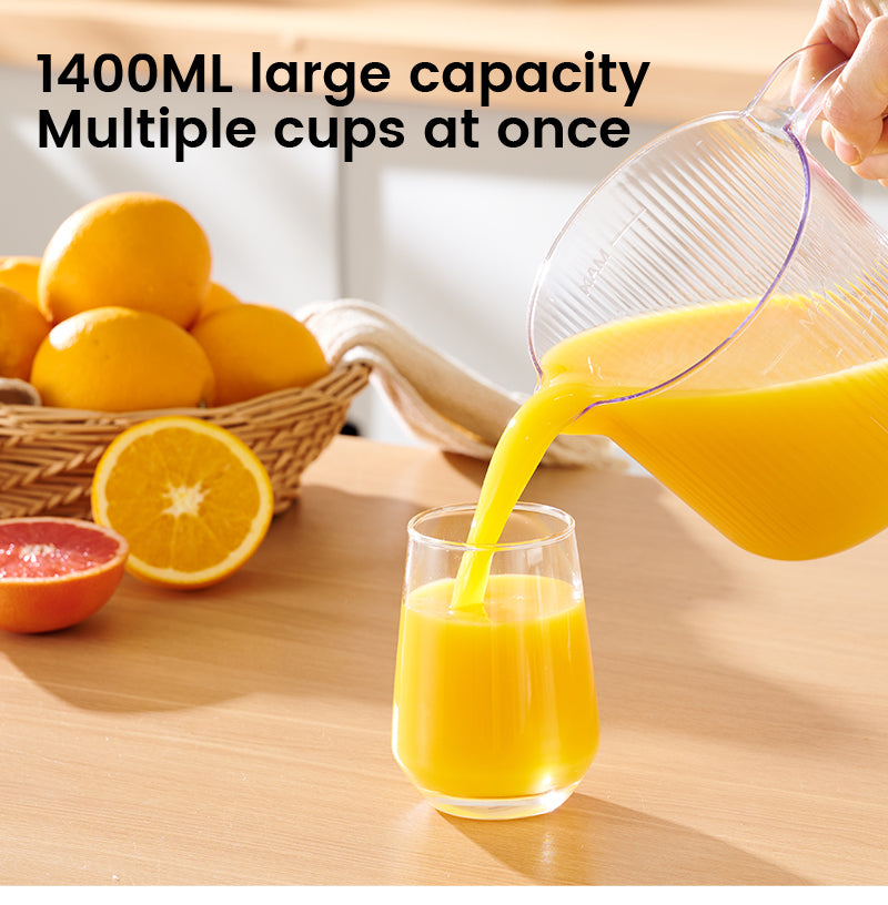 ochama Presse-Agrumes Électrique, Presse-Orange Semi-Automatique, Extracteur de Jus 1,4L Grande Capacité 30W pour la Maison, Oranges Citrons Agrumes