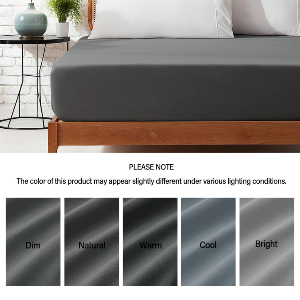LEBONSOIR Drap-housse 135 x 190 cm, Bonnet profond 30 cm/12 pouces - Microfibre douce, Élastique anti-déboîtement, 1 drap-housse seulement - Gris foncé