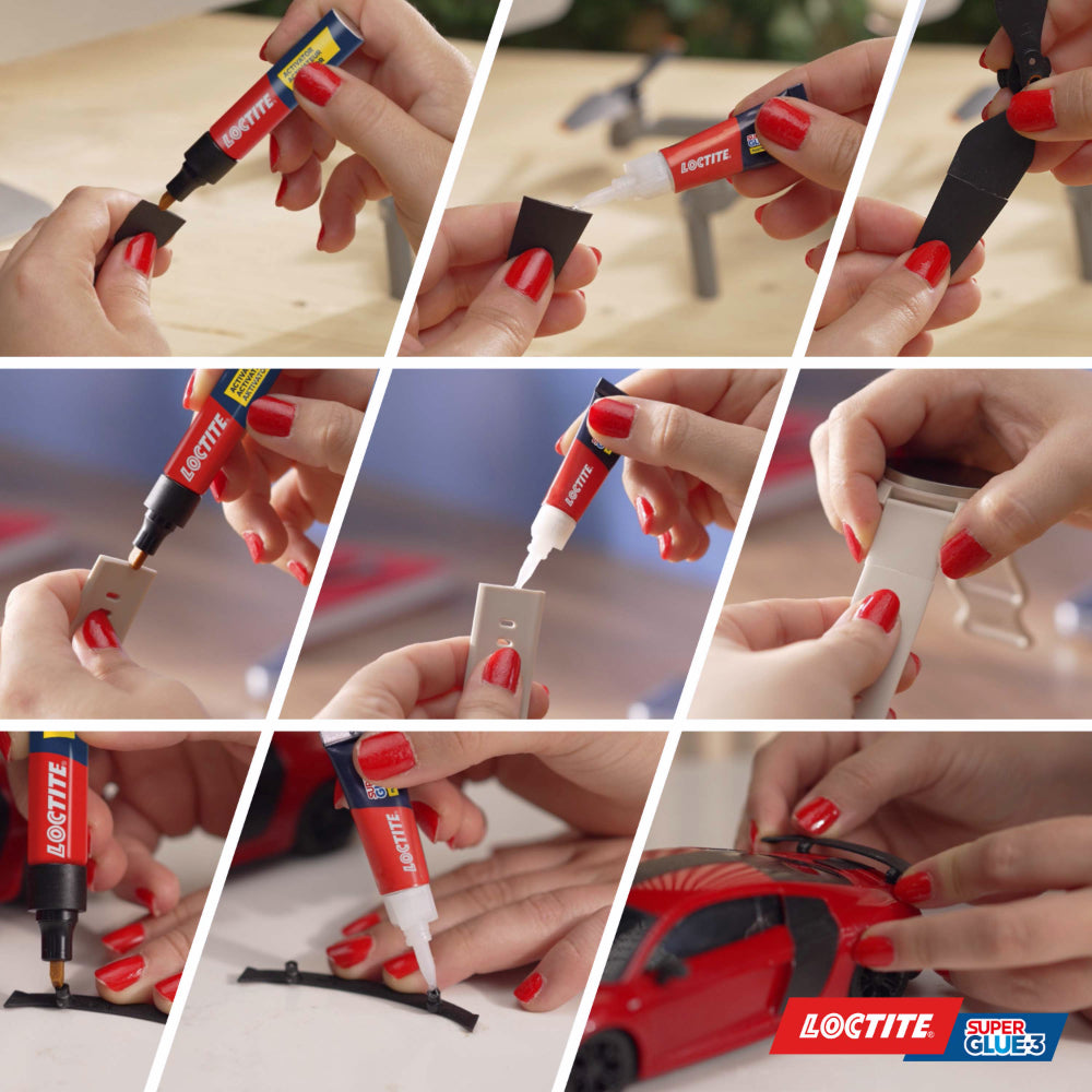 Henkel Loctite – Super Glue-3 Tous Plastiques (tube de 2 g + stylo activateur de 4 ml) – Colle forte transparente pour tous plastiques – Transparente à séchage immédiat