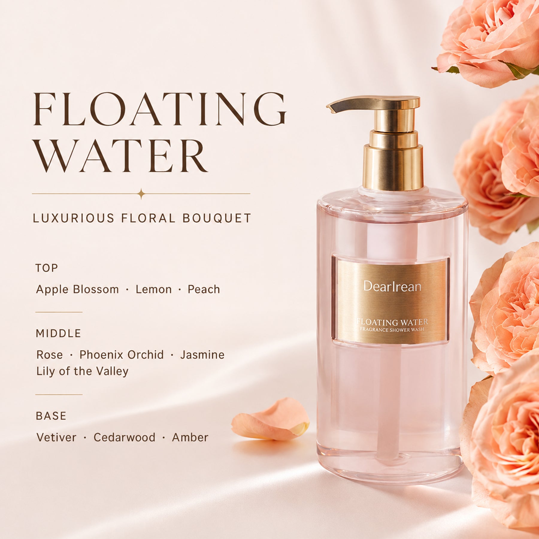 Coffret cadeau de bain flottant glamour parfumé Dear Irean (350 ml + 10 ml × 5 + boule de bain)