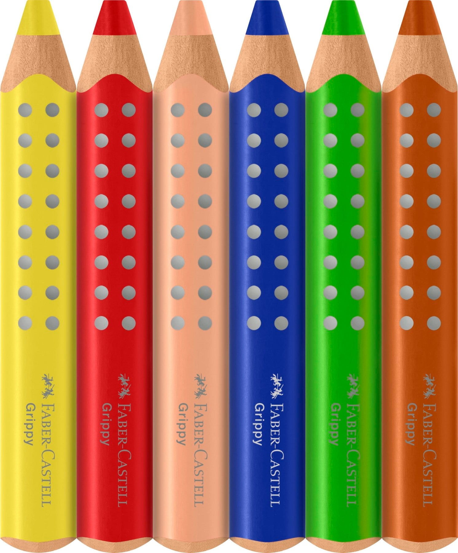 Faber-Castell INPROB Crayons de couleur antidérapants, lot de 6, avec taille-crayon