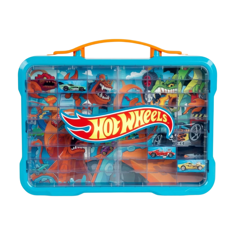Theo Klein Hot Wheels Valise de Présentation 2408 avec Fonction Lumineuse pour 54 Voitures