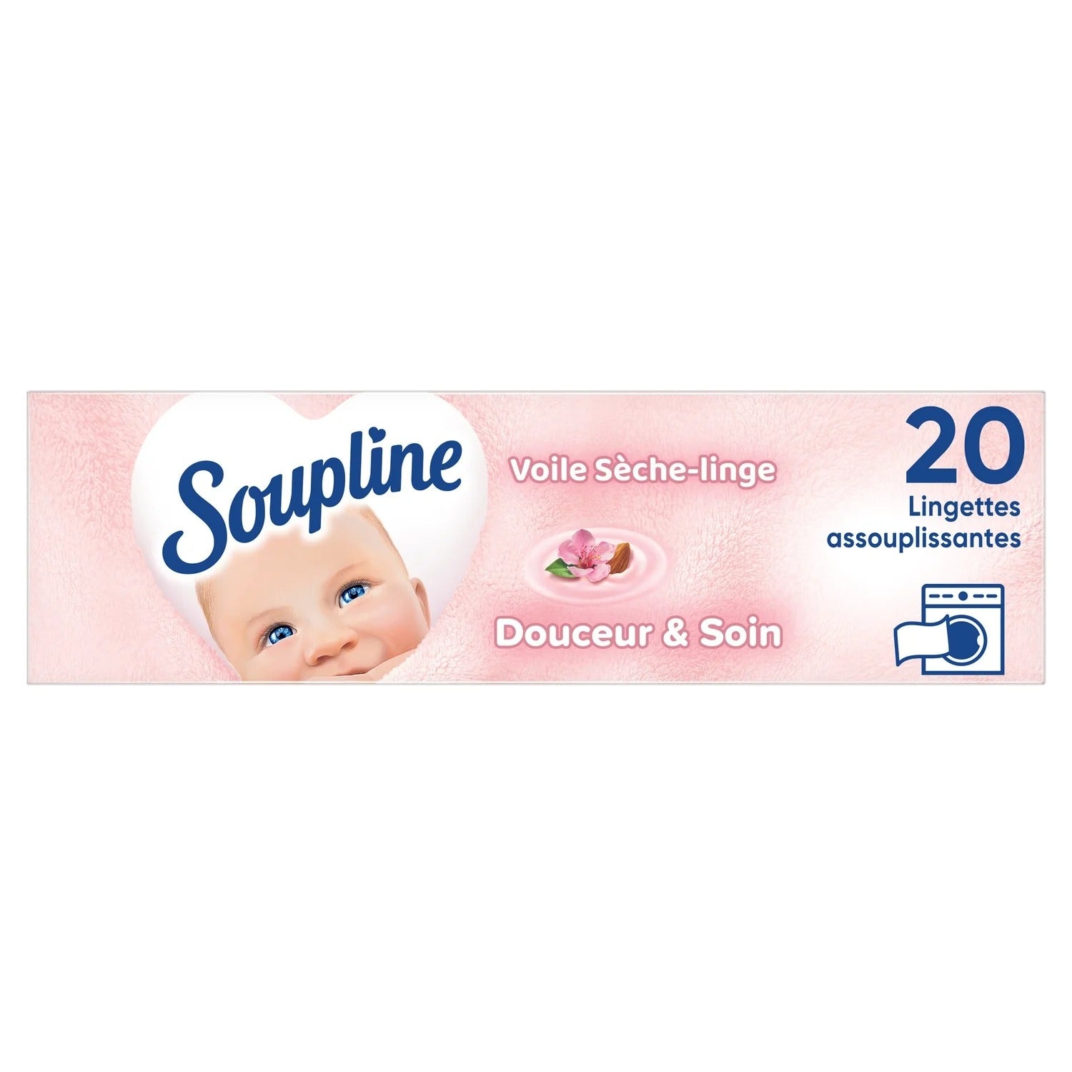 SOUPLINE Feuilles adoucissantes pour sèche-linge douces et respectueuses des peaux sensibles 20 feuilles