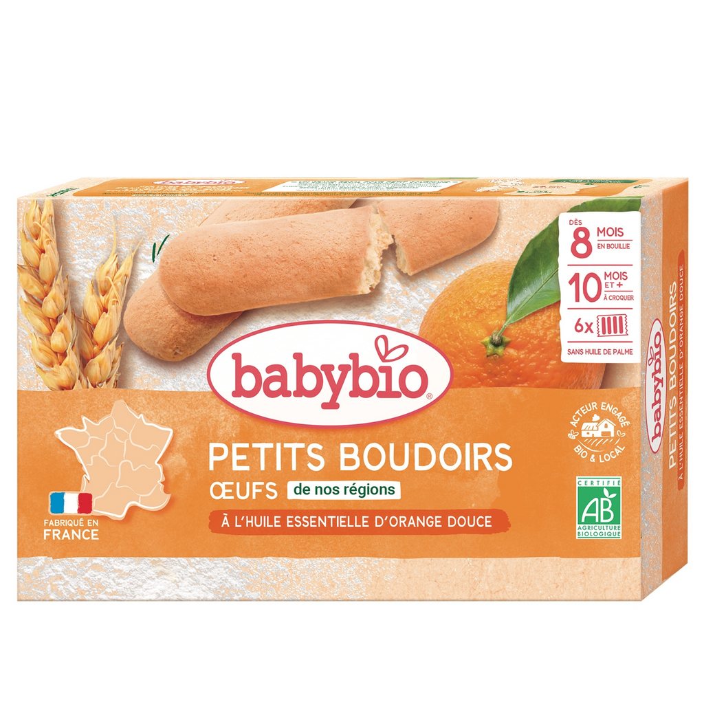 BABYBIO Biscuits Bébé Bio Saveur Orange Boudoir Dès 8 Mois 120 g