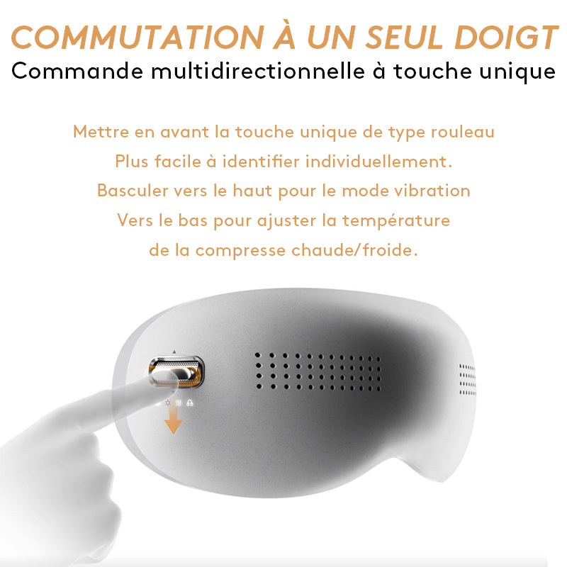 breo Seek Pro masseur oculaire chauffant avec compression – pression d’air, musique Bluetooth, appareil de thérapie oculaire rechargeable pour relaxation, cernes, fatigue oculaire, yeux secs, voyage et usage à domicile