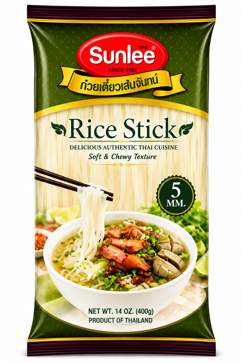Sunlee Nouilles de Riz 5 mm 400 g