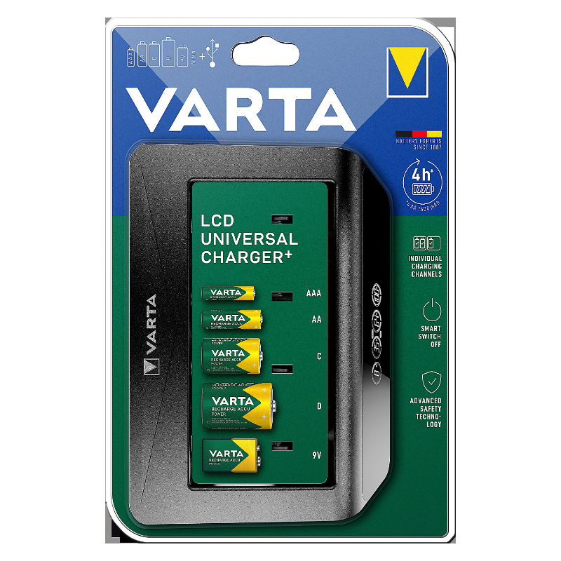 VARTA Chargeur universel LCD sans pile