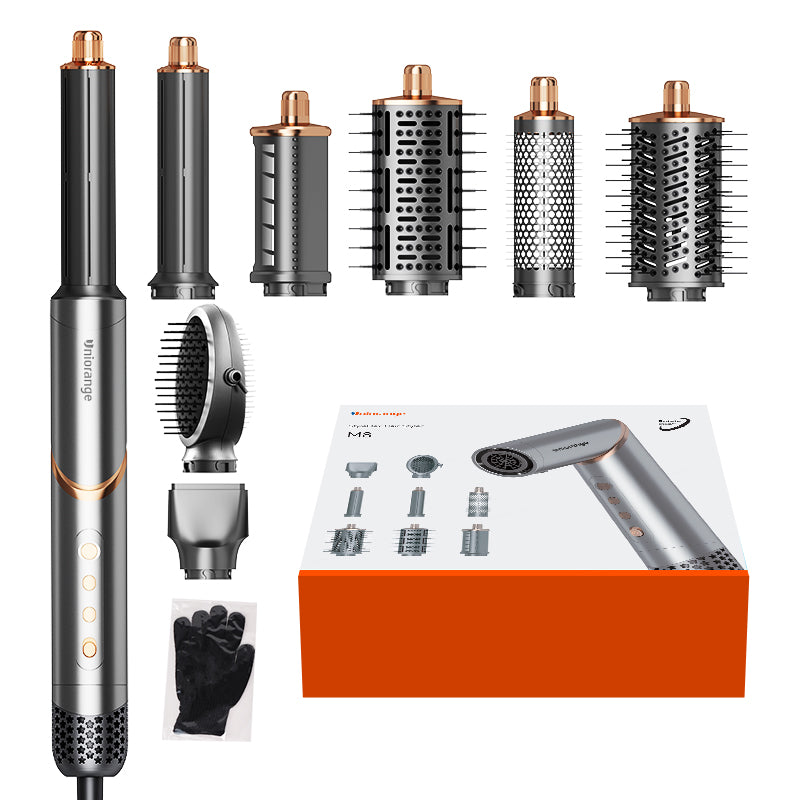Uniorange M8 Sèche-cheveux et appareil de coiffage à air chaud 8-en-1, 1 400 W, Moteur 110 000 tr/min, 200 millions d'ions négatifs, Bouclage automatique