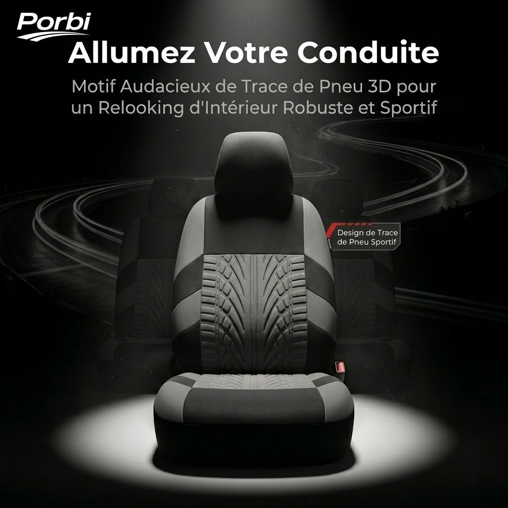 Porbi Y33376-5 Lot de housses de siège auto Gris