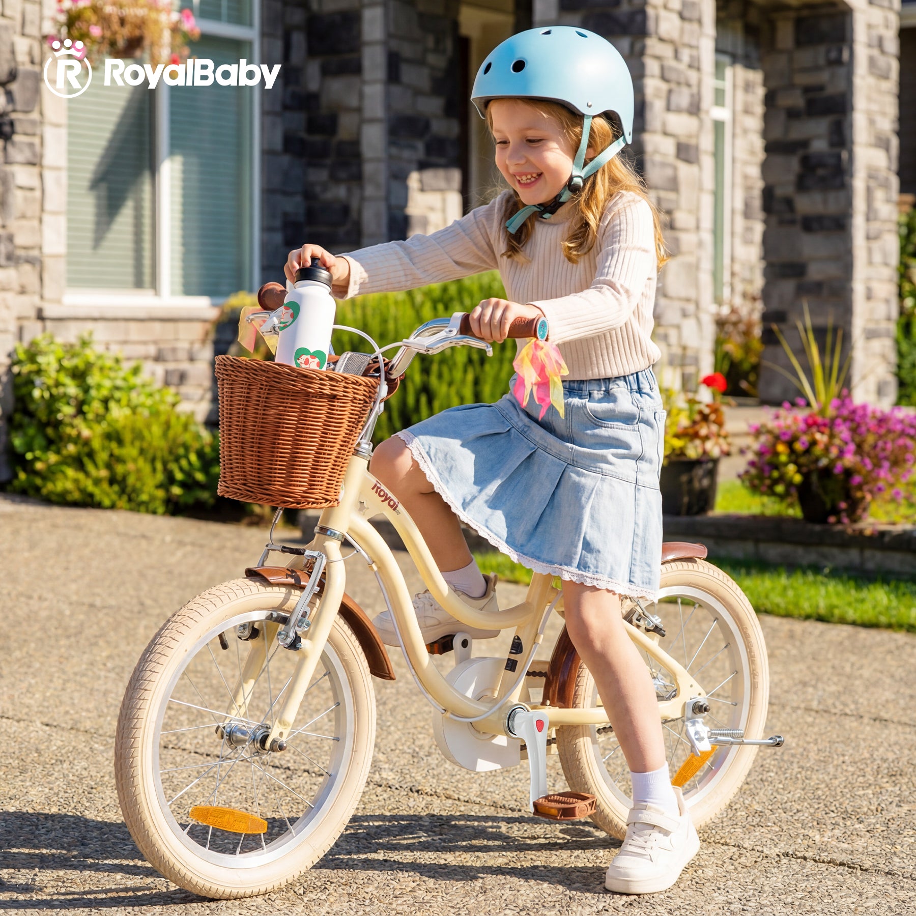 RoyalBaby Vélo pour enfants + Aluminium EZ Stargirl + Chocolat 14 pouces, Poids net 9,2 kg