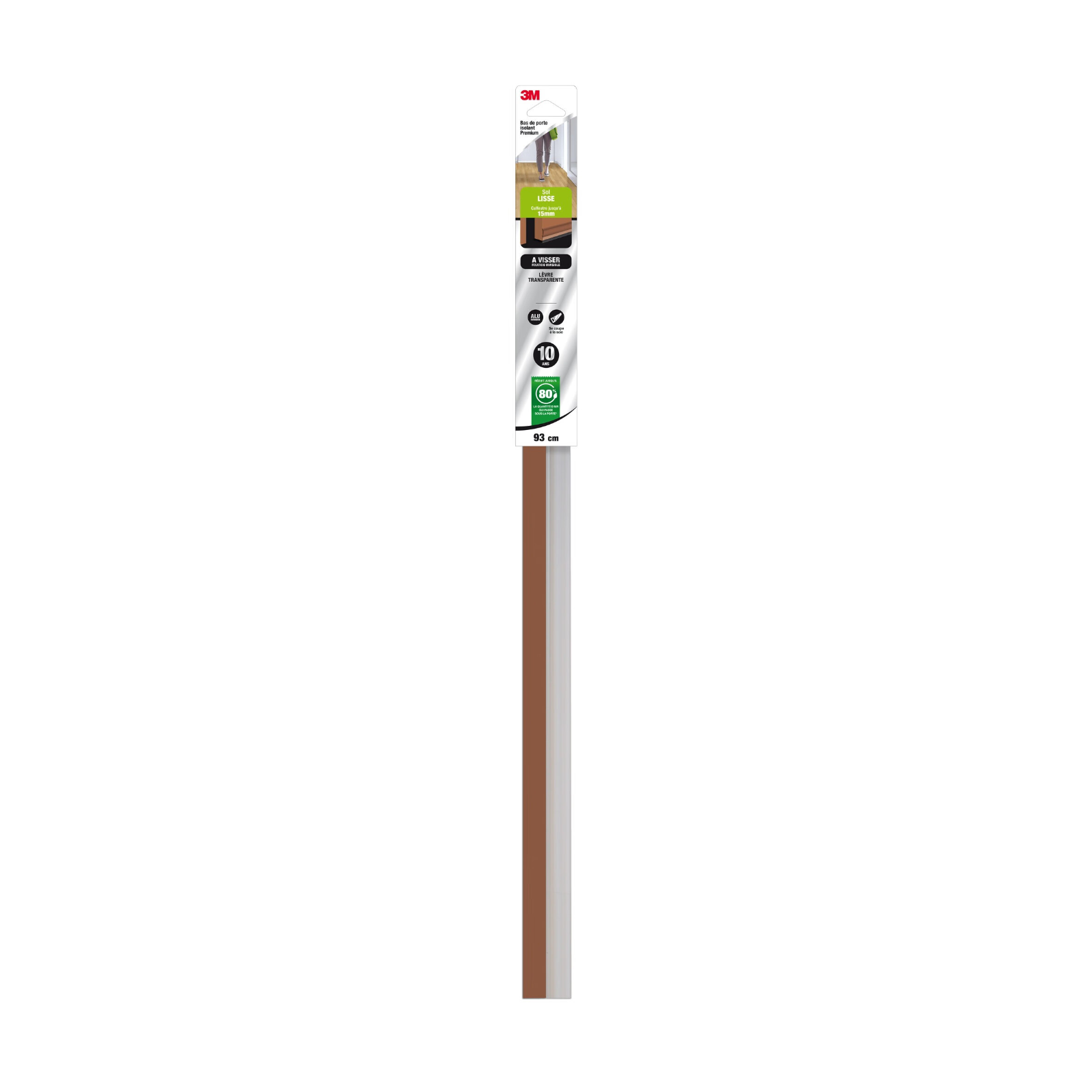 3M Joint de bas de porte marron haut de gamme pour sols lisses, fixation par vis, 0,93 m