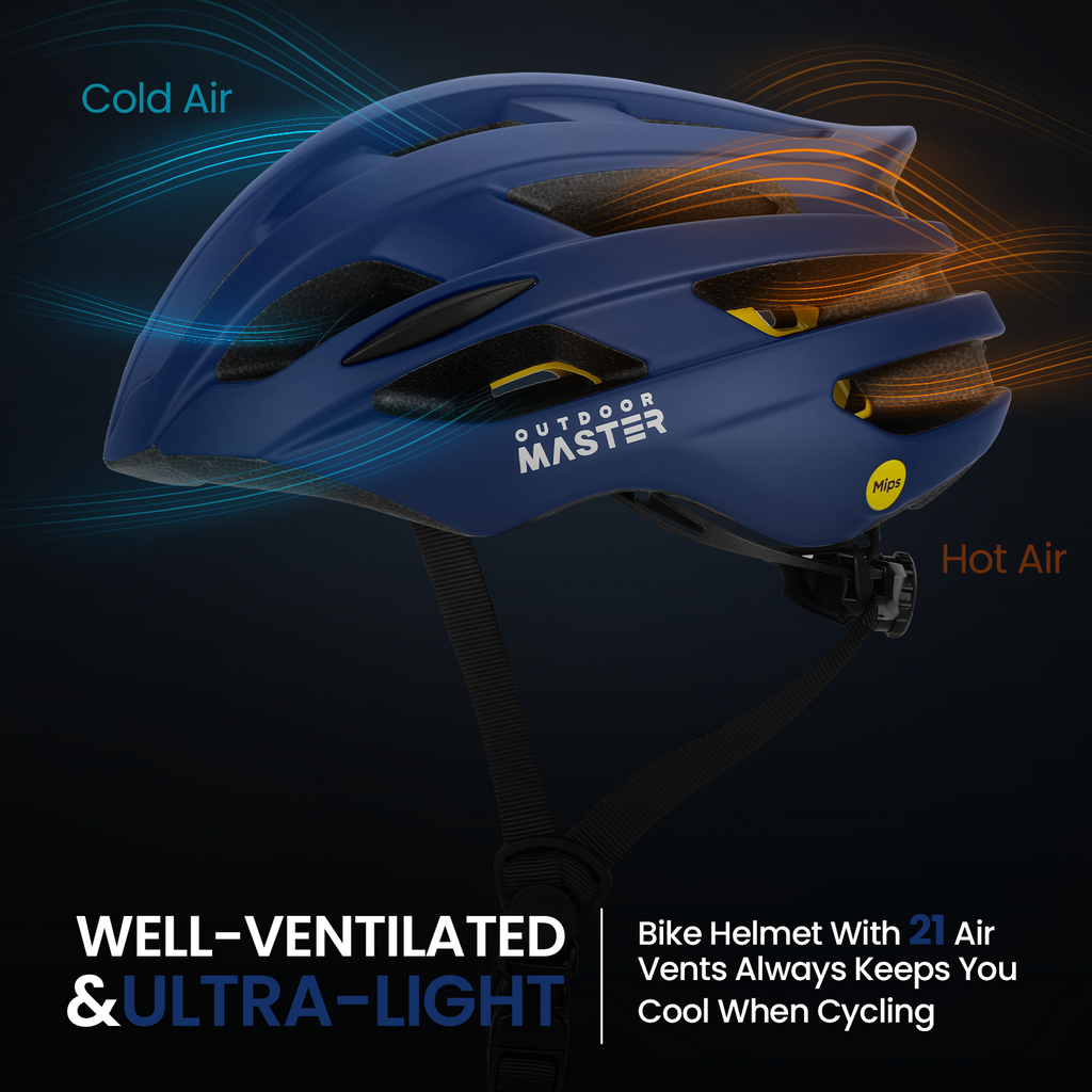 OutdoorMaster MIPS Casque de vélo de route pour adultes bleu - Taille L