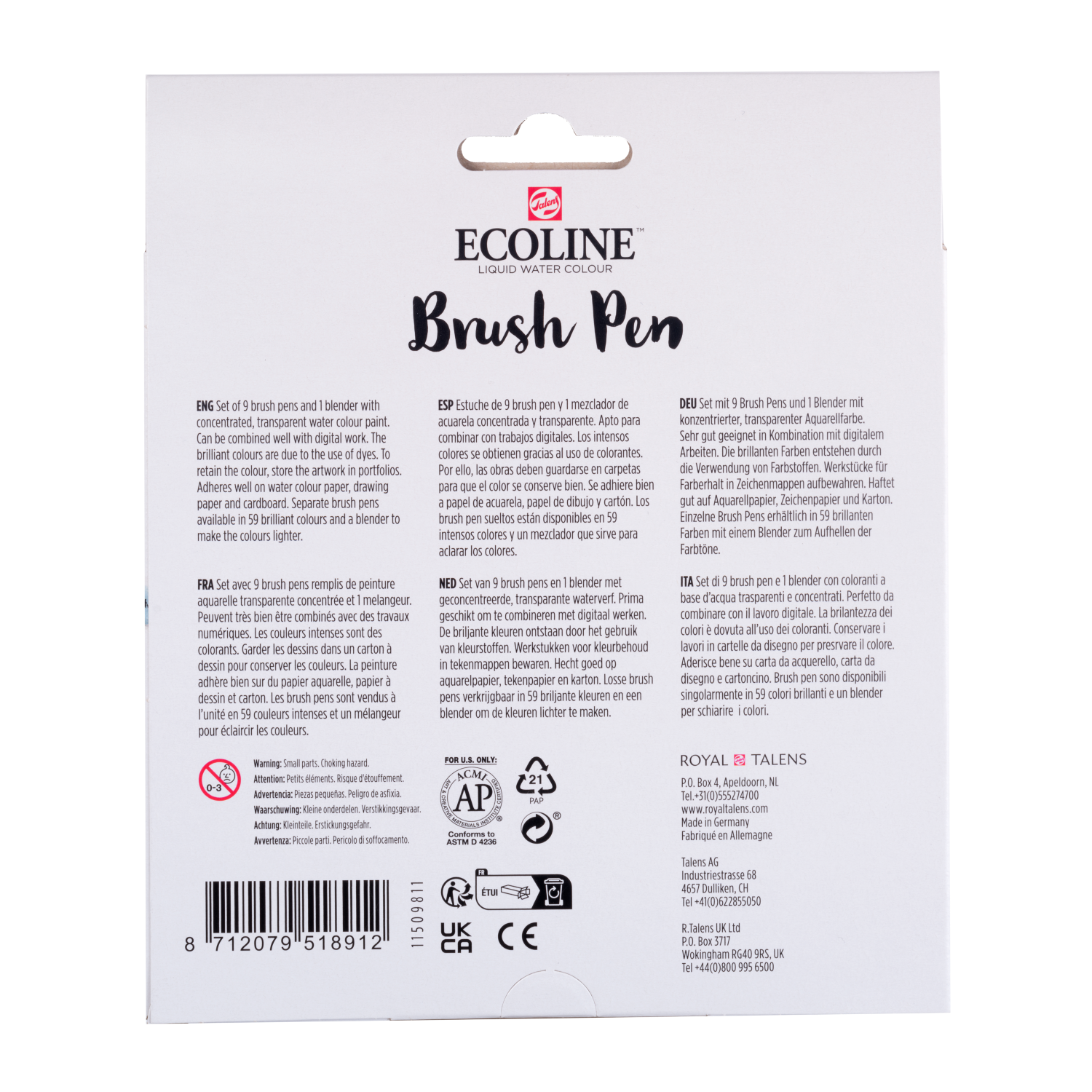 Ecoline Brush Pen set Pastel | 10 couleurs