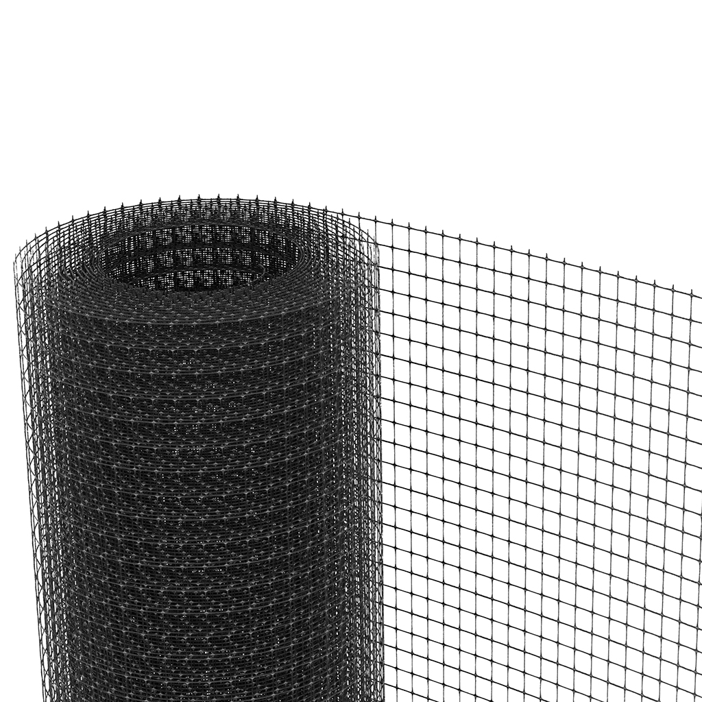 Tenax Filet de volière Noir 1 x 200 m, Filet en plastique pour poulaillers/anti-taupes/clôtures