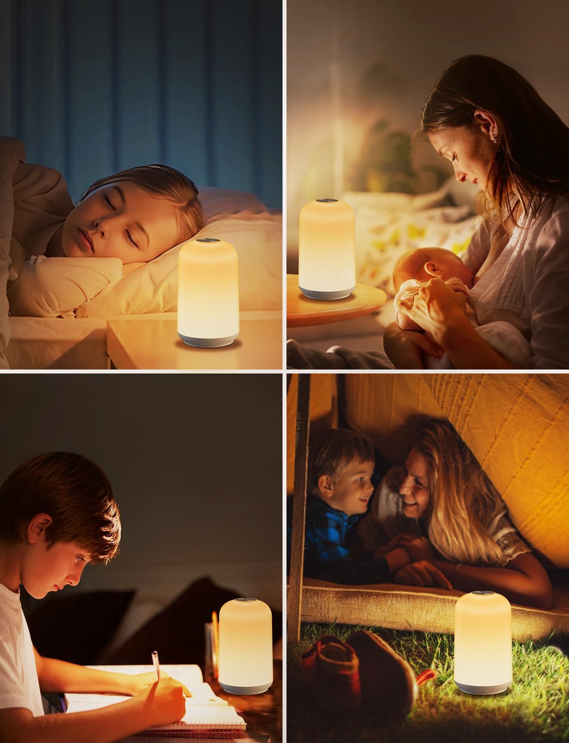 LIFX Veilleuse LED rechargeable avec 12 SMD LED, blanc chaud + 7 couleurs RGB, dimmable en continu, 1 W, 5 V–1 A, ABS + métal, pour chambre et chambre d'enfant