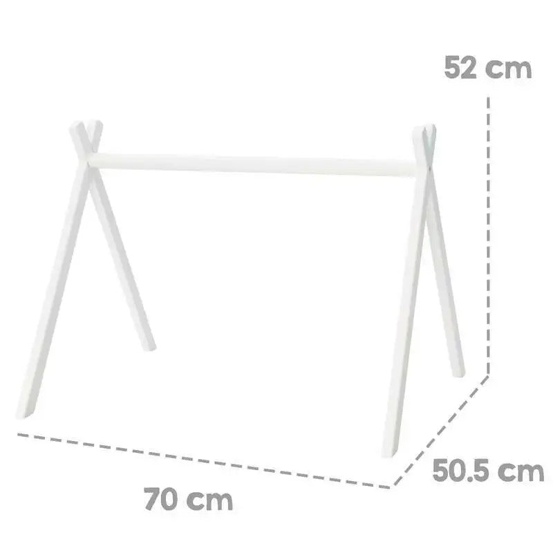 roba Montessori Arche de Jeu pour Bébé - Gym pour Bébé en Bois et Centre d'Activités, Peinte en Blanc - Triangle de Jeu pour Bébé, 3+ Mois, pour Ensembles de Jouets à Suspendre