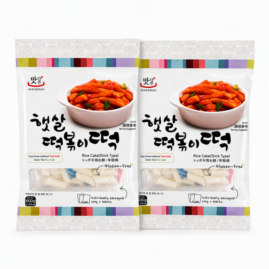 Matamun Gâteaux de riz pour tteokbokki 600 g ( Lot de 2)