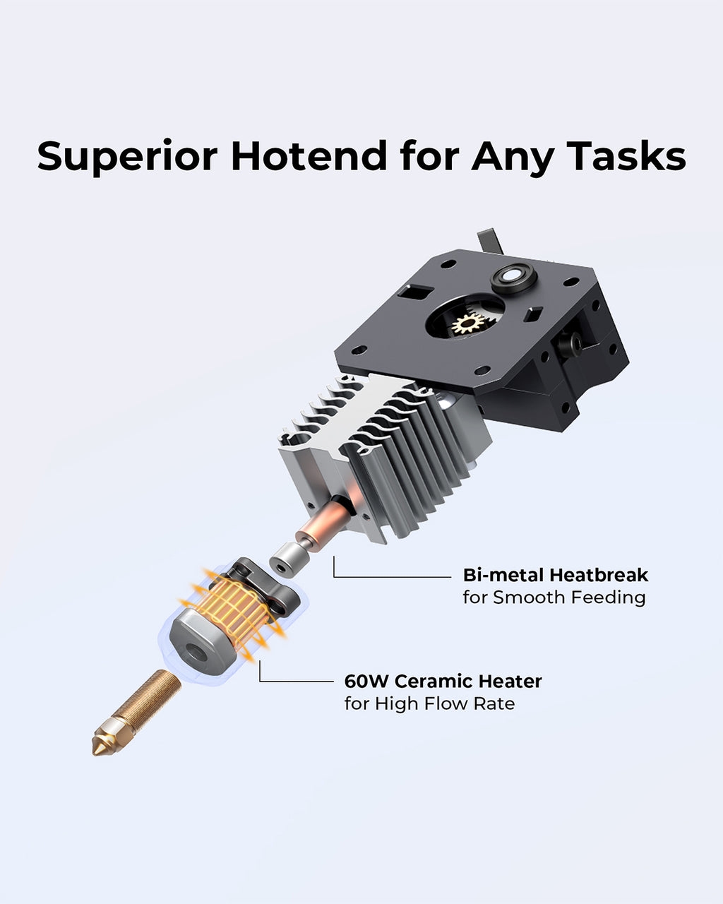 Creality Ender-3 V3 KE Imprimante 3D - Vitesse 500 mm/s, Nivellement automatique, Extrudeur direct Sprite, Température max. 300 °C, Volume d'impression 220 x 220 x 250 mm