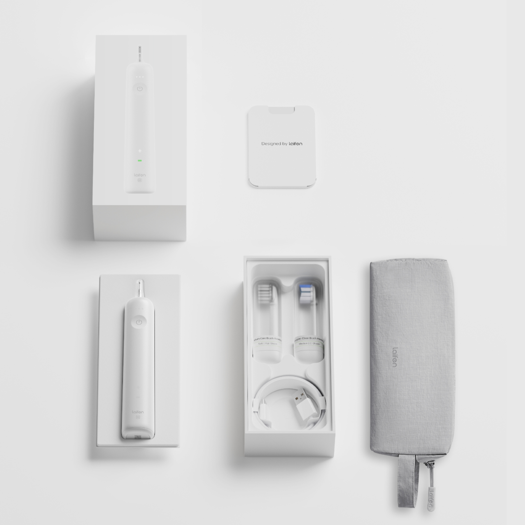 Laifen Wave SE Brosse à dents électrique, Brosse à dents sonique intelligente avec contrôle par application, Oscillation à 60°, 3 modes personnalisables, Batterie de 50 jours