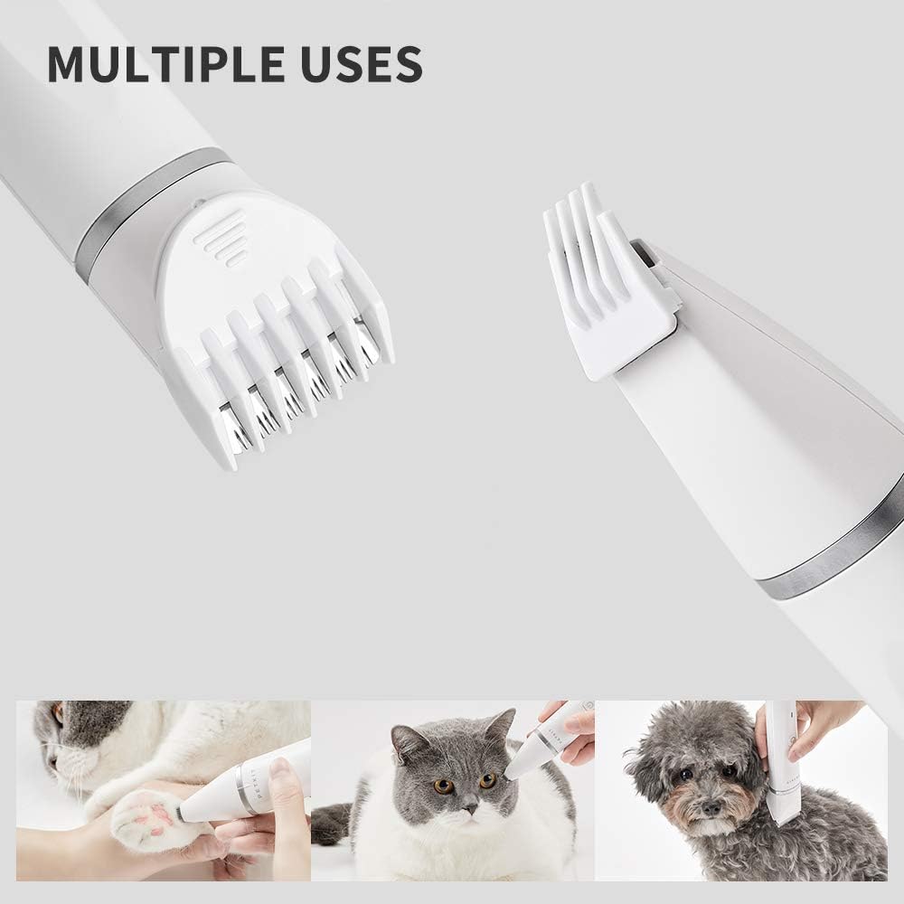 PETKIT Pro Tondeuse électrique 2-en-1 professionnelle sans fil, rechargeable et étanche pour animaux - Blanc