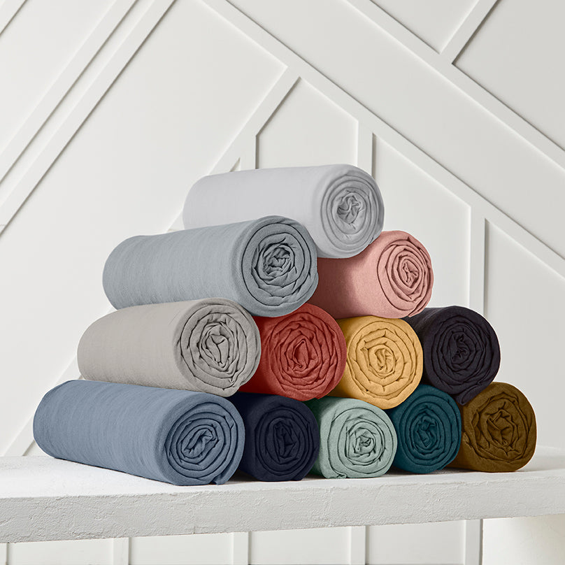 TODAY Essentiel Drap-housse en jersey 90 x 190 cm (+25 cm de profondeur) - Ocre