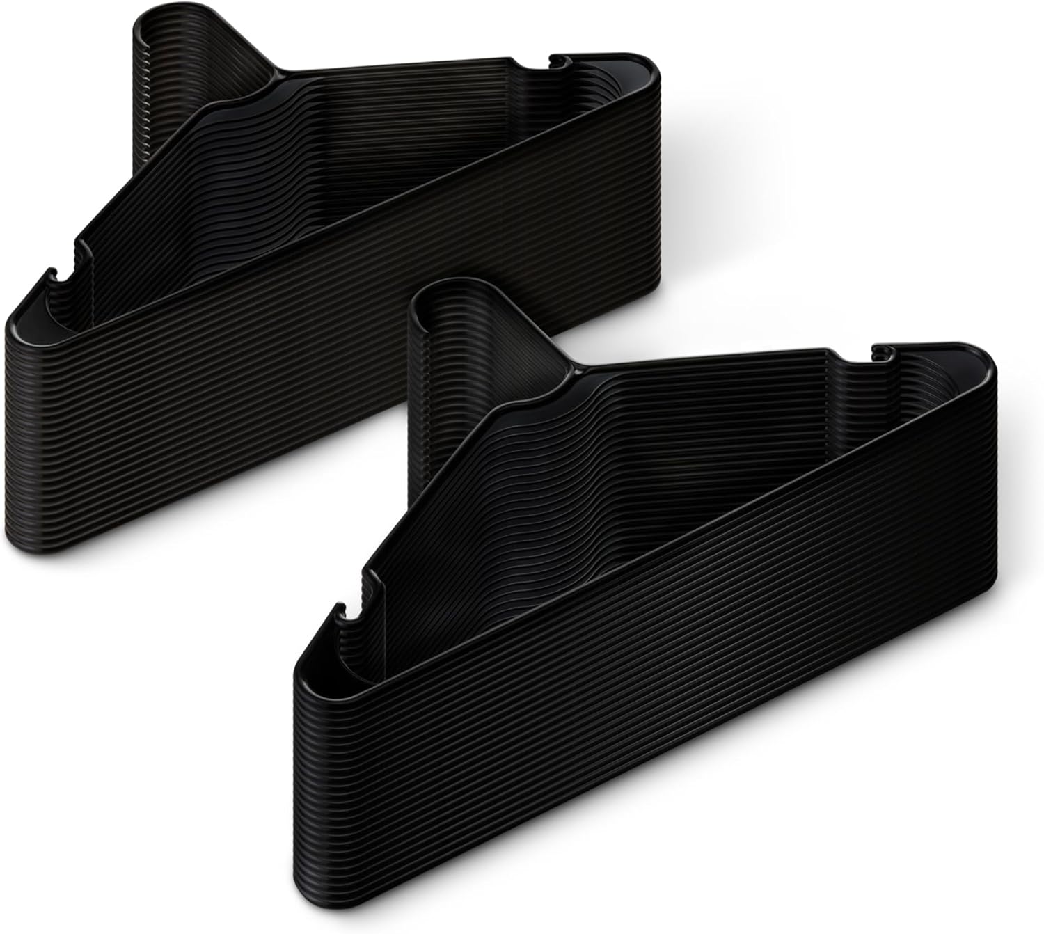 ANQI Cintres en plastique, format adulte, noir, lot de 50