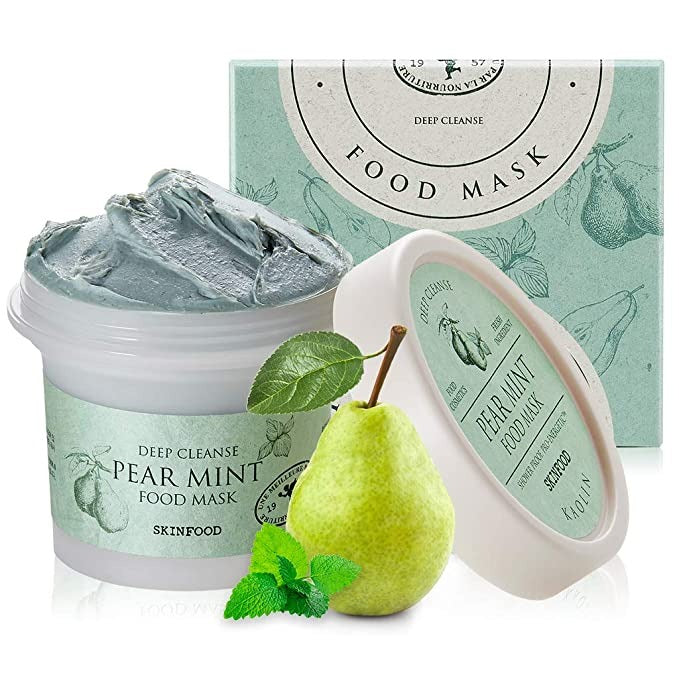 SKINFOOD Masque Alimentaire Poire Menthe Nettoyant Pores & Apaisant Masque à Laver 120 g