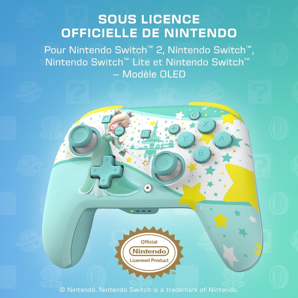 Turtle Beach Rematch Super Mario Manette sans fil Sans fil - Sticks TMR & Bouton C - Nintendo Switch 2 - Motif Harmonie