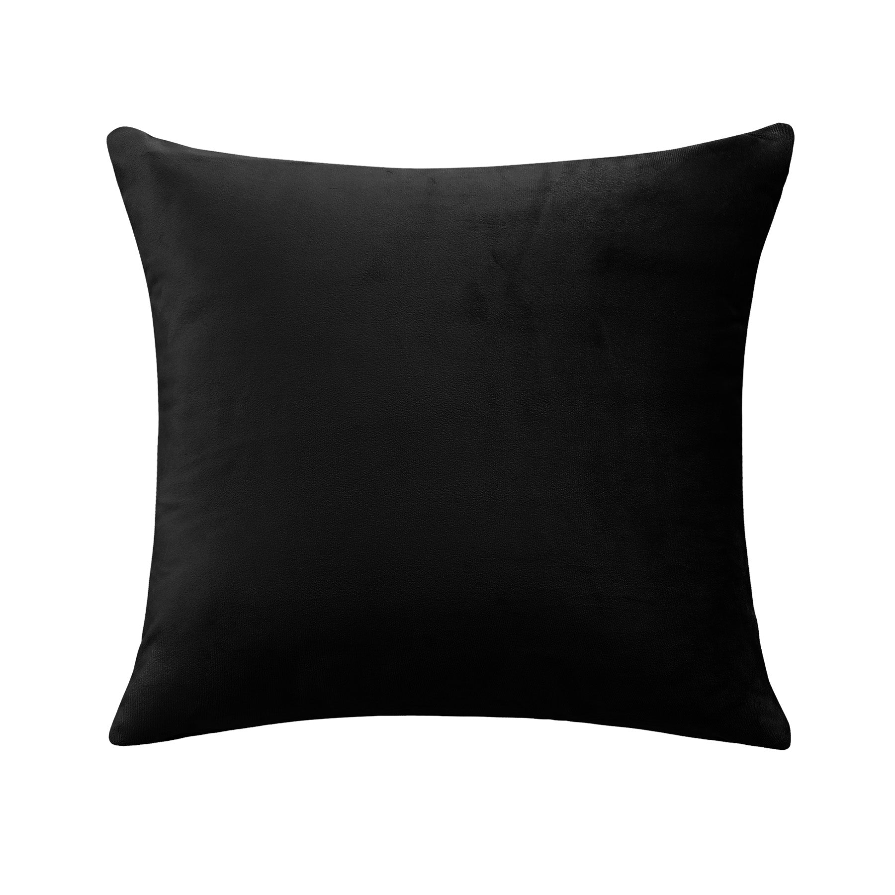 Deconovo Housse de coussin en velours néerlandais, couleur noire, 45 x 45 cm, 1 pièce