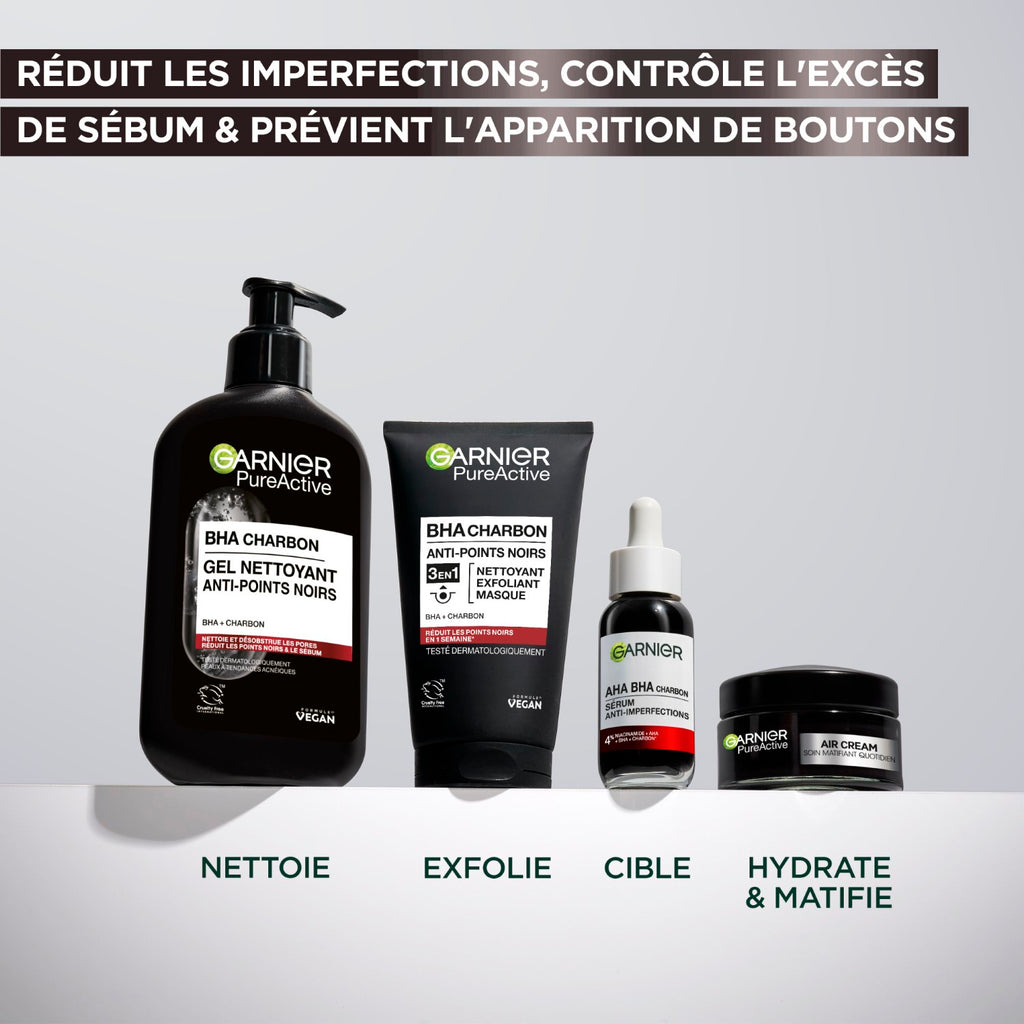 Garnier SkinActive PureActive Charbon Gel Nettoyant Anti-Imperfections 250 ml