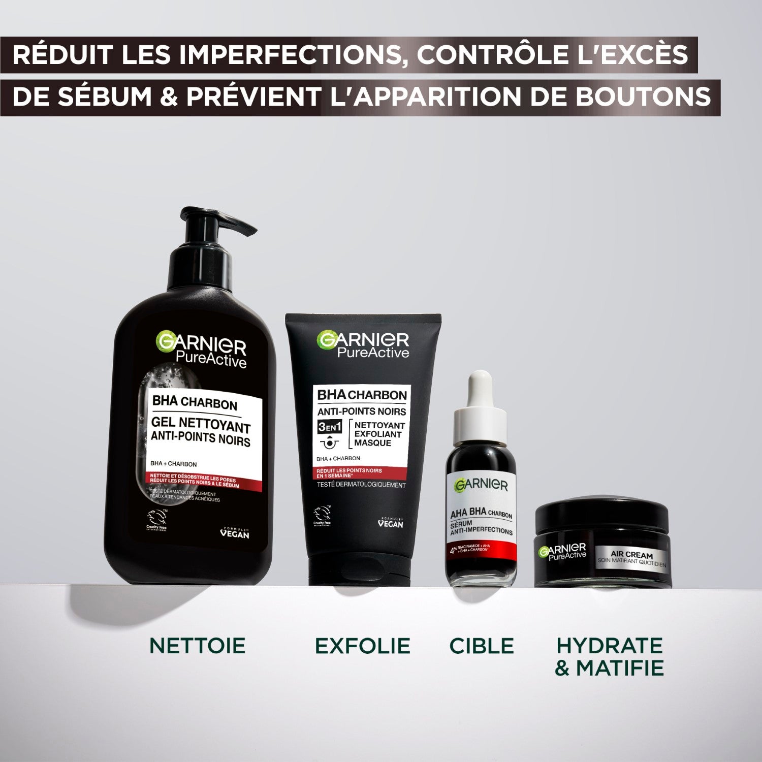 Garnier SkinActive PureActive Charbon Gel Nettoyant Anti-Imperfections 250 ml