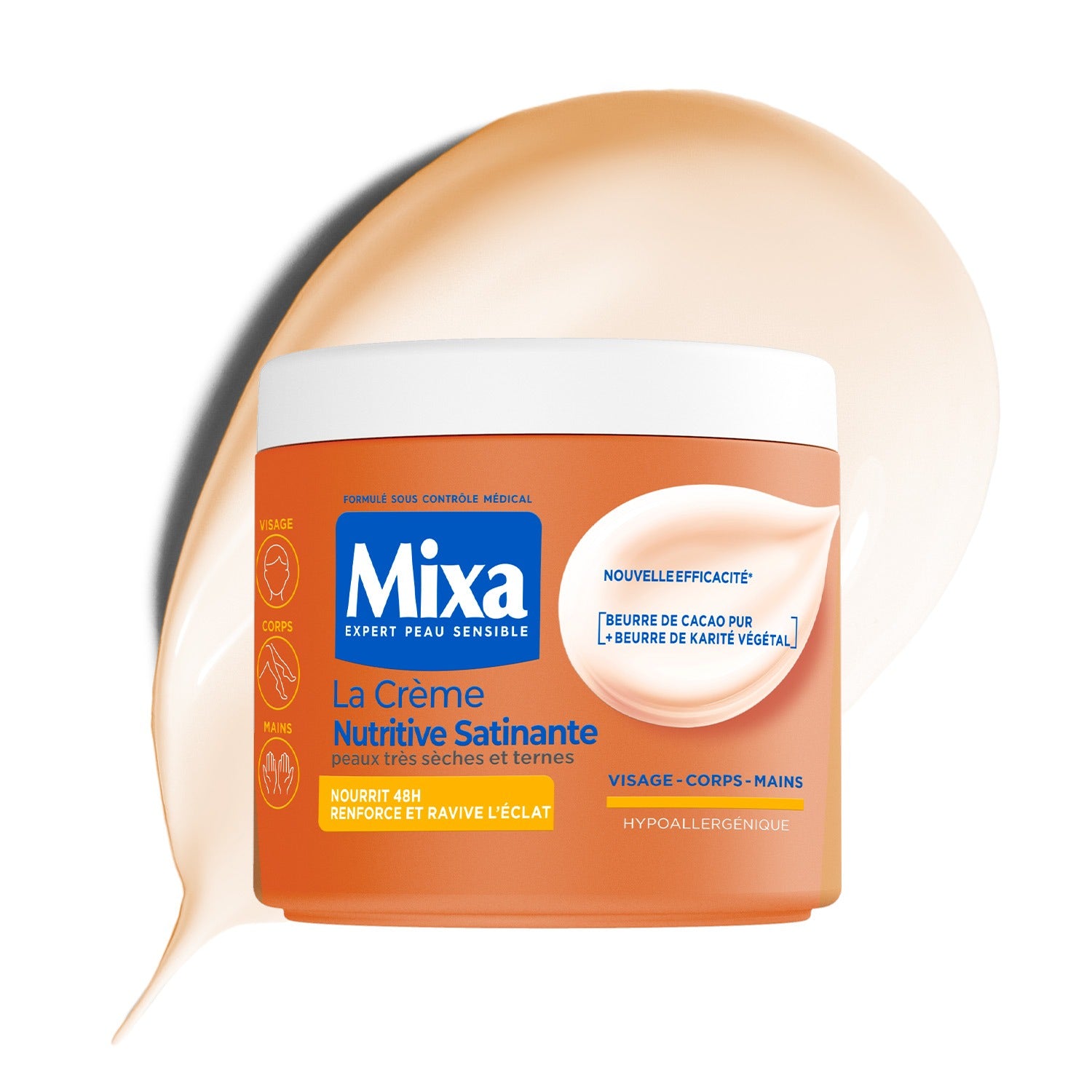 Mixa Crème Hydratante Anti-Mat Beurre de Cacao Karité 400 ml