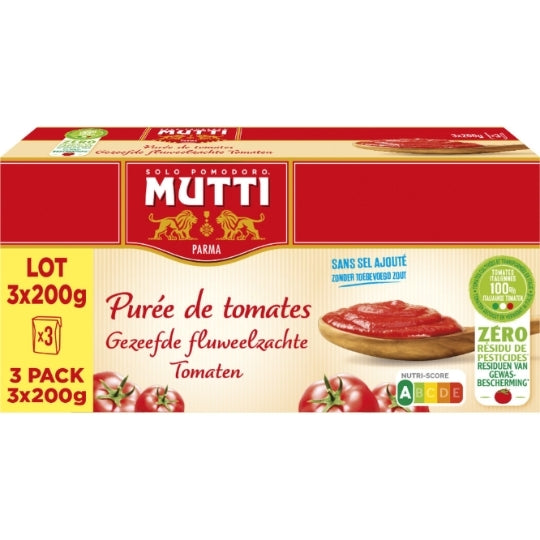 MUTTI purée tomate zéro pesticides 3x200g