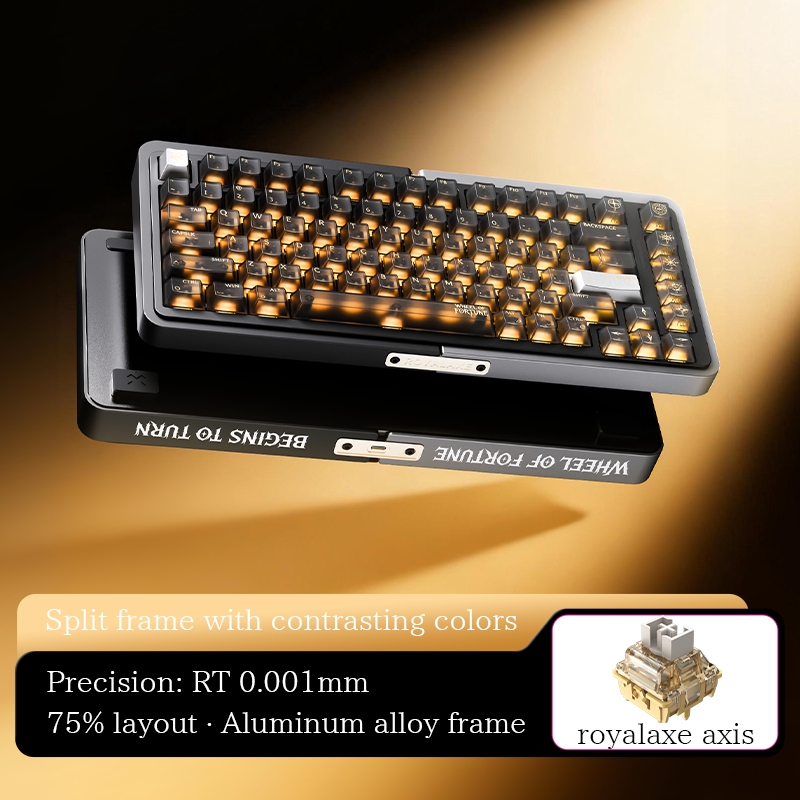 Royalaxe E75 Clavier de jeu personnalisable à effet Hall