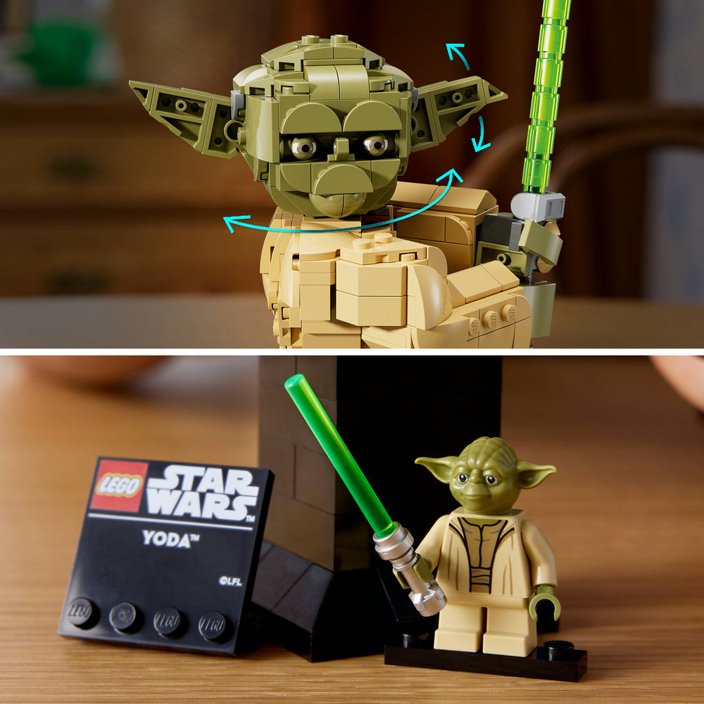 LEGO Star Wars Buste de Yoda 75438 Set de Construction pour Adultes avec Accessoire de Présentation de Sabre Laser (399 Pièces)