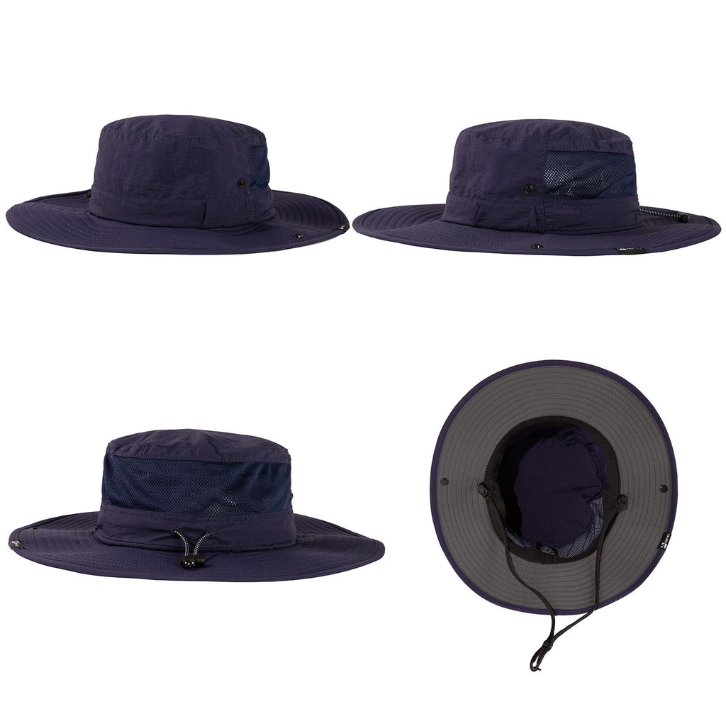 TOP-EX Chapeau bob de soleil à large bord pour pêche et randonnée d’été avec sangle amovible et maille ventilée M/L Bleu marine