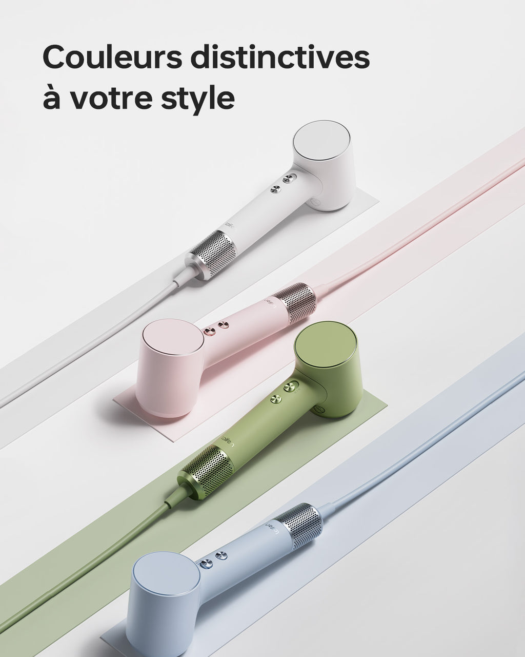 Laifen mini sèche-cheveux, ions négatifs avec moteur sans balais (110 000 tr/min), séchage rapide, sèche-cheveux de voyage silencieux (vert)