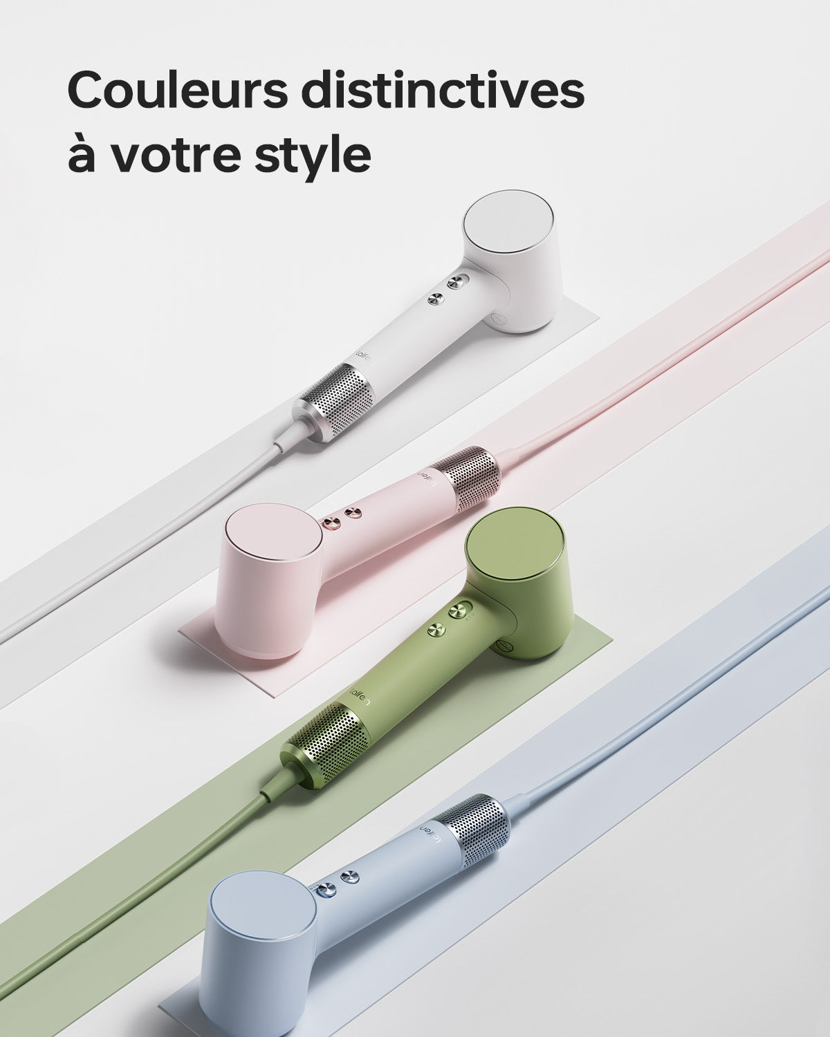 Laifen mini sèche-cheveux, ions négatifs avec moteur sans balais (110 000 tr/min), séchage rapide, sèche-cheveux de voyage silencieux (vert)
