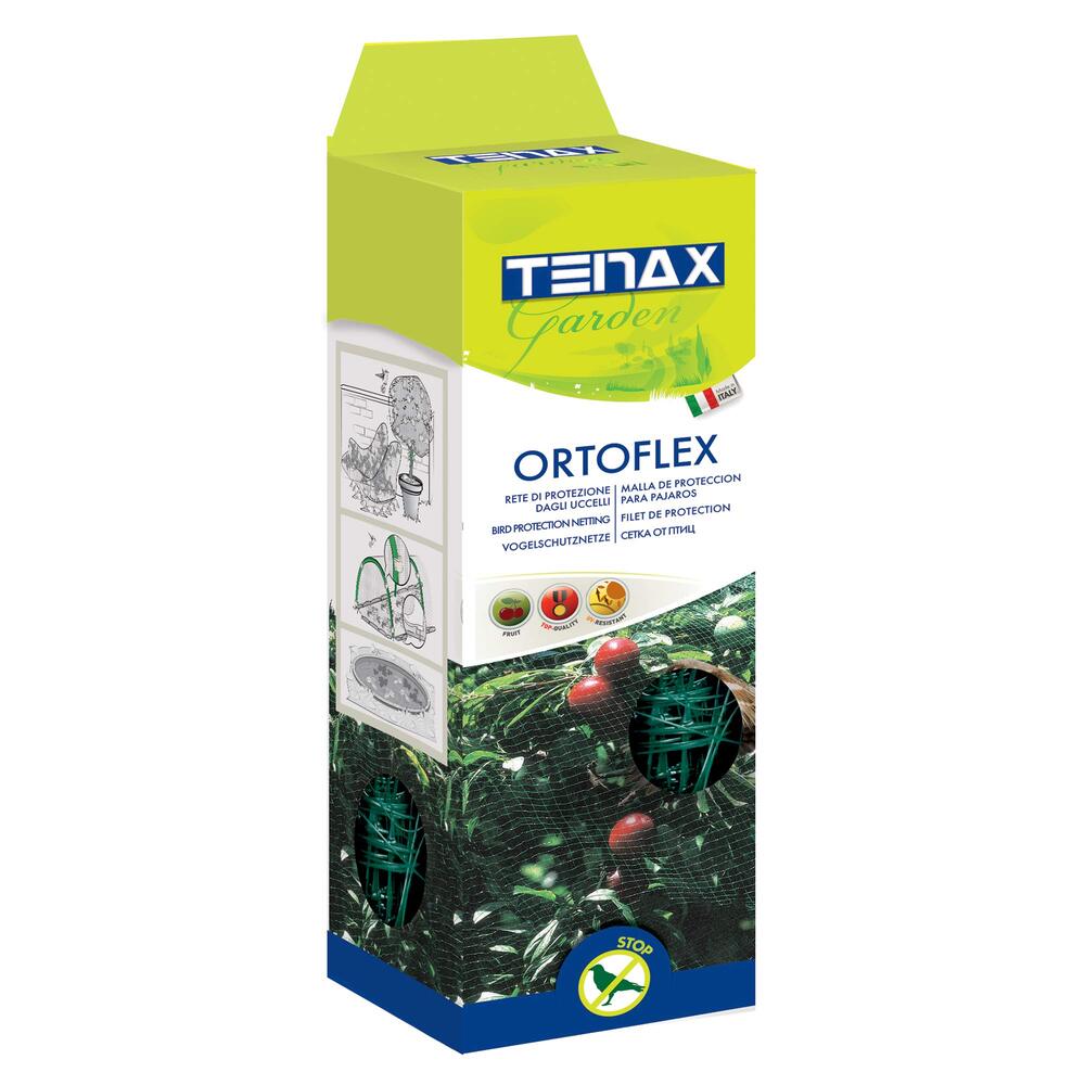 TENAX Ortoflex Filet anti-oiseaux à mailles carrées vert - 5,00 x 8 m