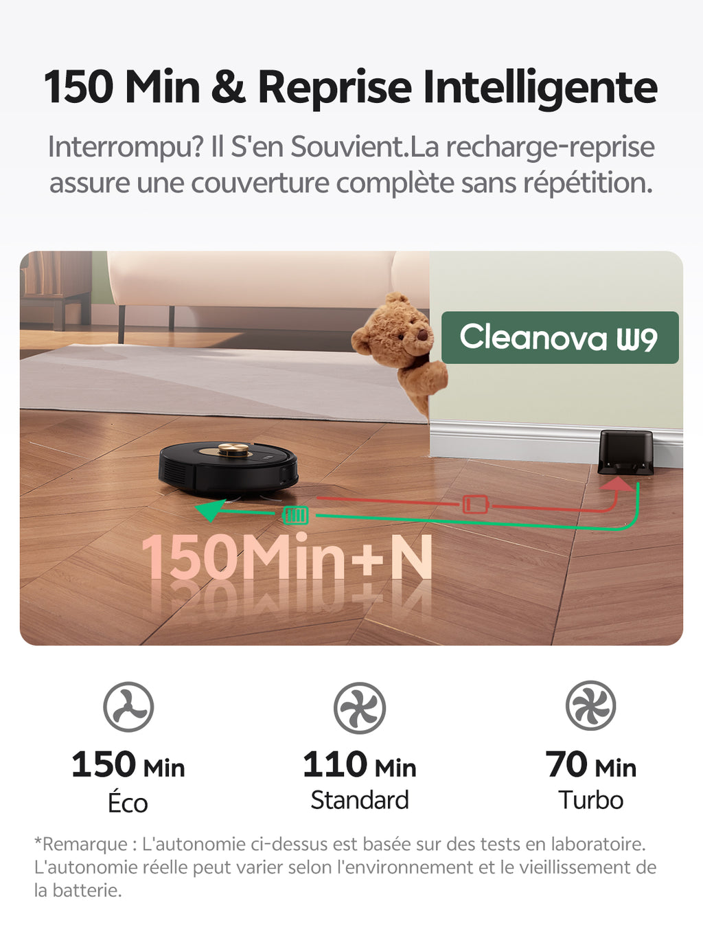 Vactidy Aspirateur robot W9 avec serpillière, aspirateur robot 8000 Pa avec navigation LiDAR, 5 maps, autonomie maximale de 150 min, contrôle via application