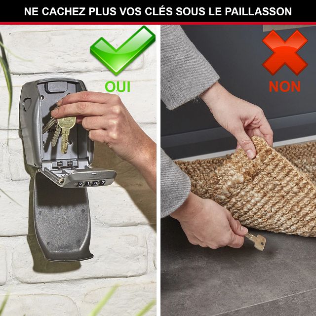 Master Lock Boîte à clés certifiée, mural, format moyen, 105 x 132 x 43 mm