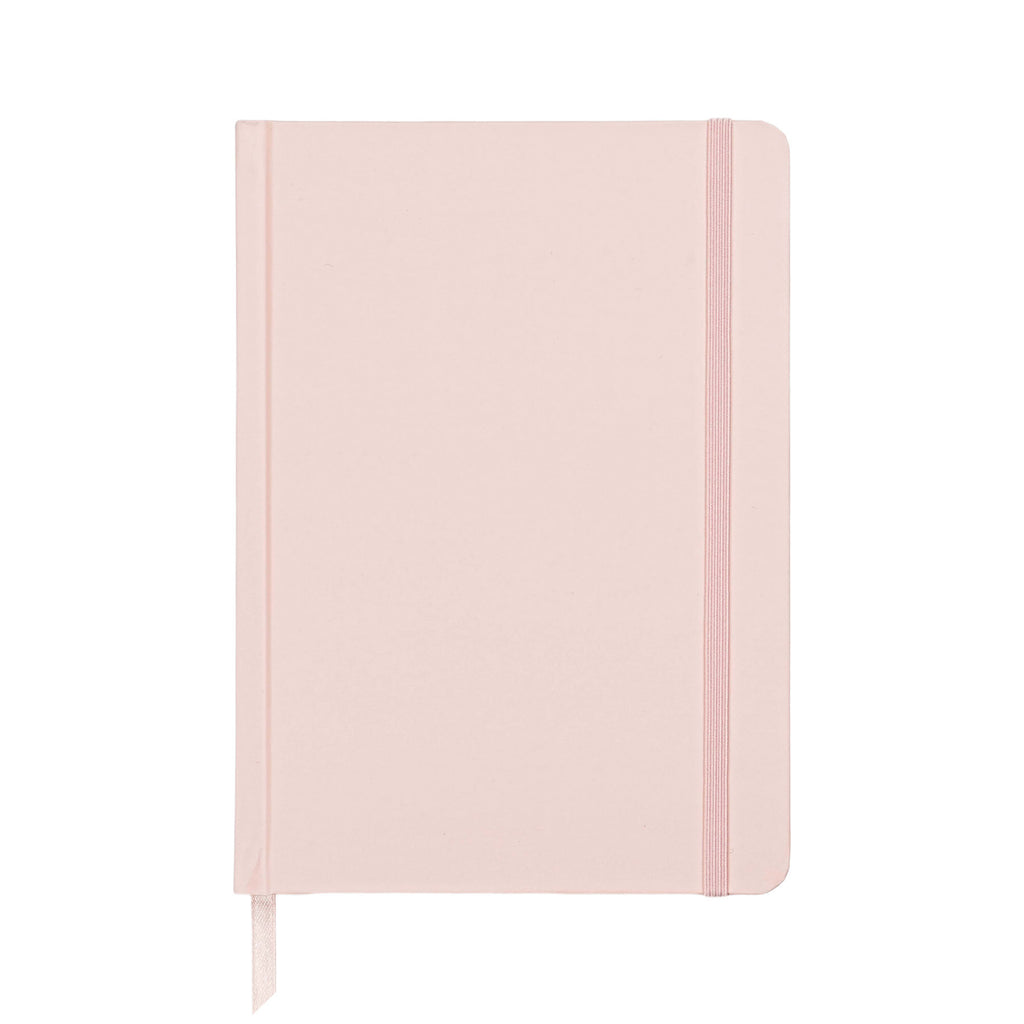 Jubiluu Planificateur cartonné A5 avec marque-page, 18 mois non daté, 100 g/m² - Rose poudré