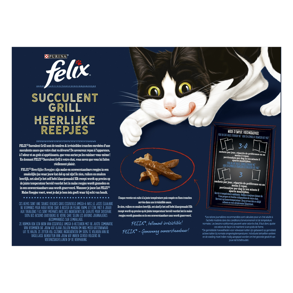 Felix Nourriture pour chat Sélection grillée succulente en sauce - 12 x 85 g