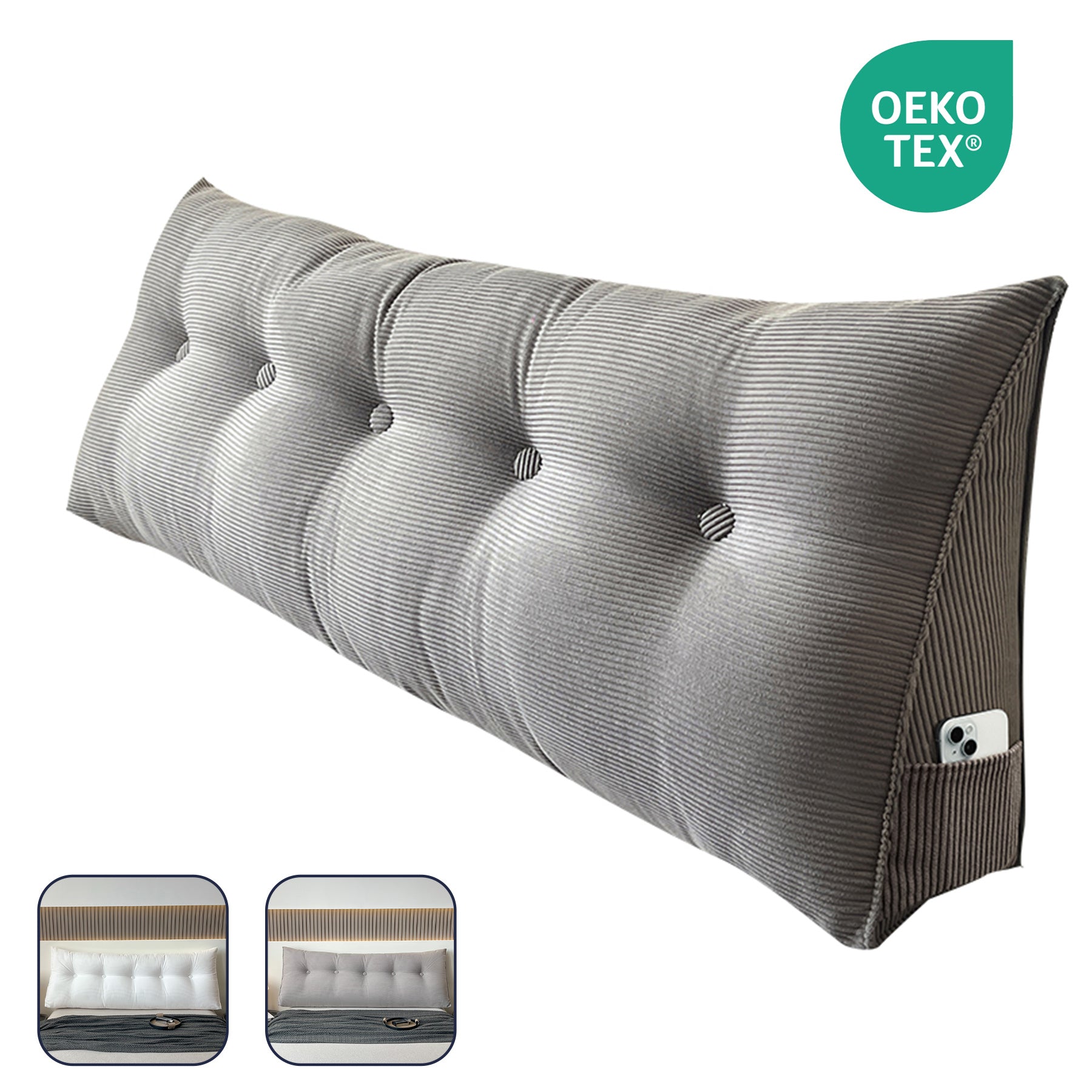 LeBonsoir Coussin d’appui - coussin de lecture pour lit et canapé, coussin en forme de dôme, galette d’appuie-dos pour mur, coussin d’assise, coussin mural