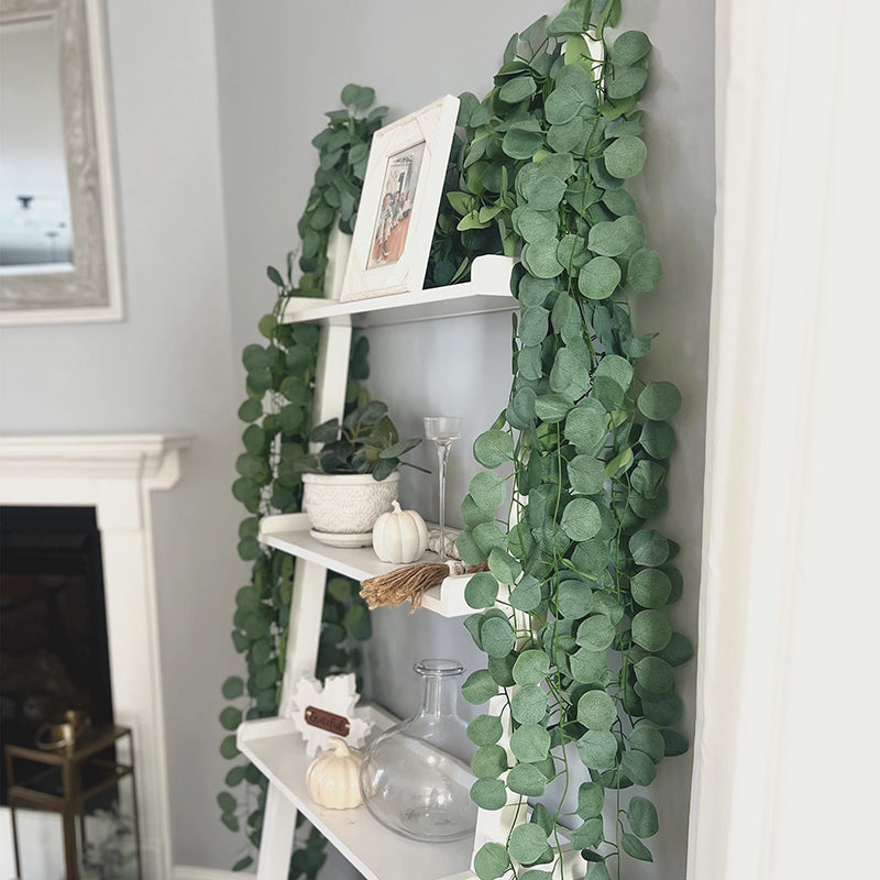 Yuejia 2 Pièces 5,9 ft / 1,8 m Guirlande de Végétation Artificielle Printemps Feuilles d'Eucalyptus Faux Vignes de Table pour Décoration de Mariage Arche de Cheminée Porte Mur Chambre