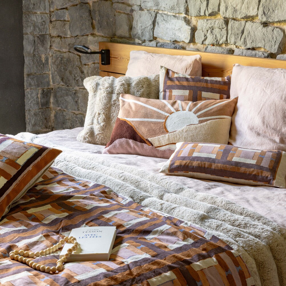 HOUSSE de COUSSIN IMPRIMEE TAHO CUIVRE