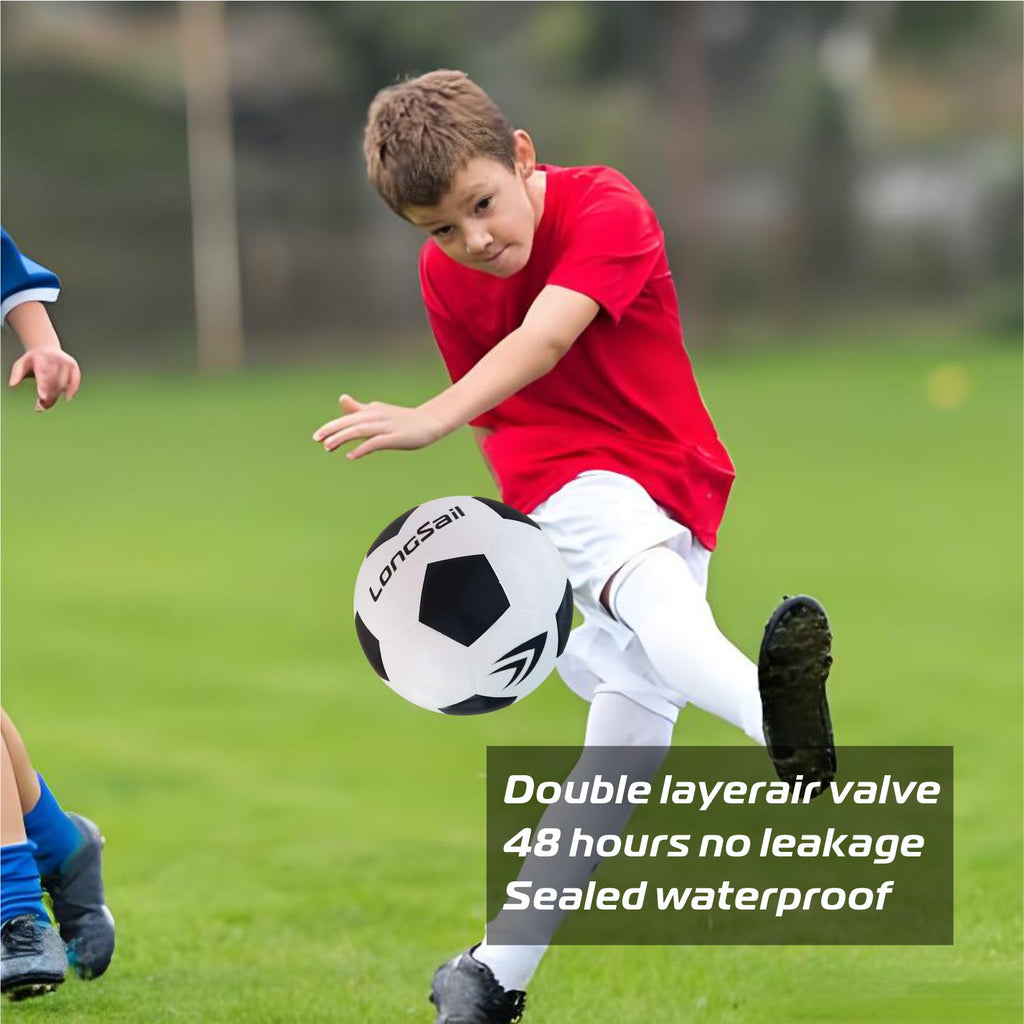 LONGSAIL Ballon de football en caoutchouc haute qualité blanc - Taille 4