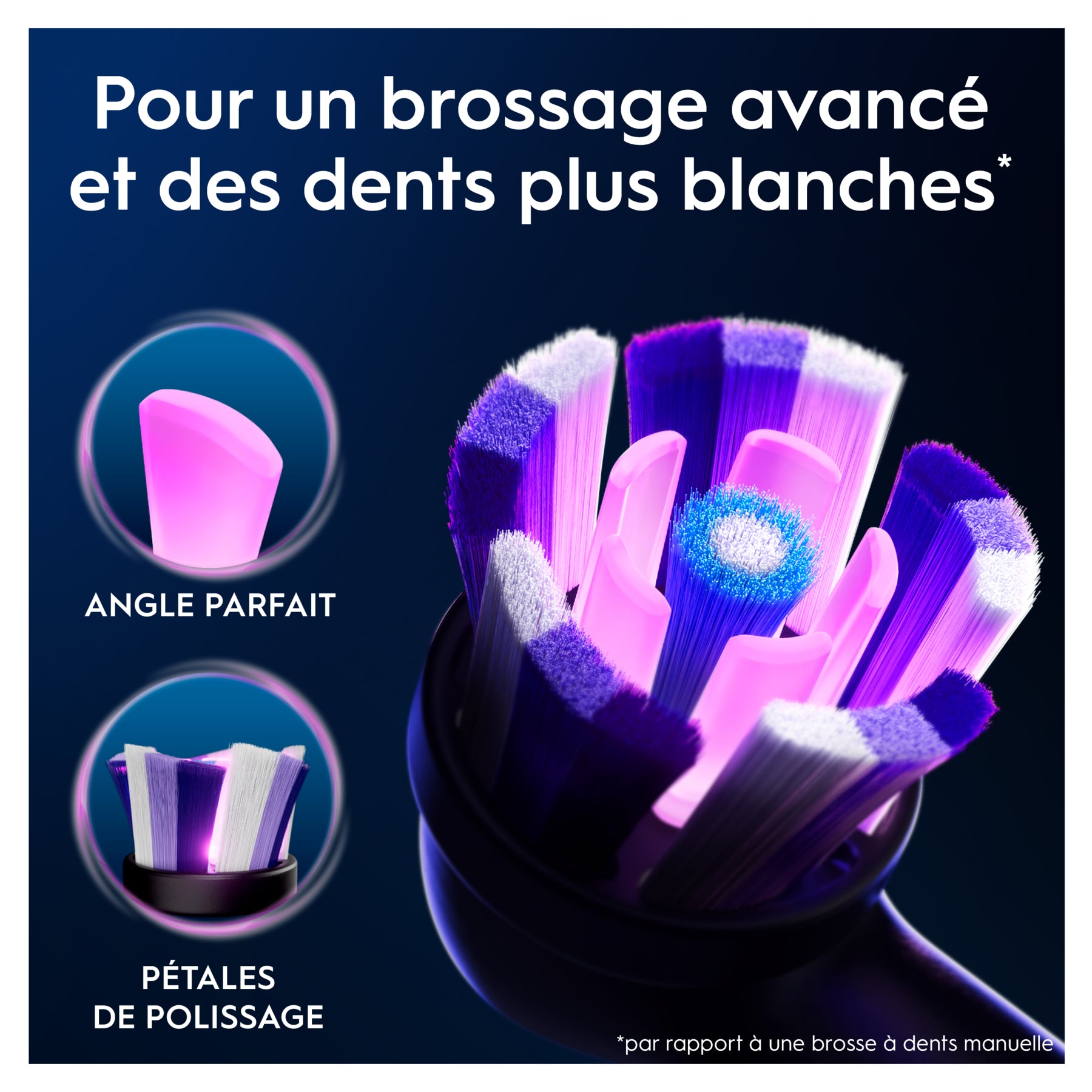 Oral-B iO Series Têtes de brosse de rechange rondes authentiques Noires adaptées aux gencives sensibles 3